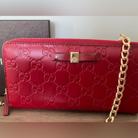 GUCCI WOC Red Long Wallet on Chain - Picture 3 of 15